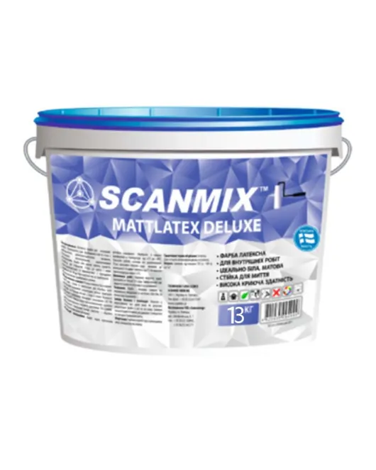Scanmix Фарба латексна "Mattlatex Deluxe В3" (13кг) Scanmix Фарба латексна "Mattlatex Deluxe В3" (13кг)