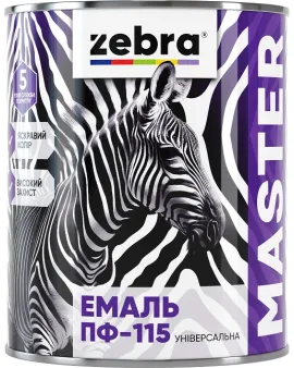 Емаль ПФ-115 Універсальна 0,8 кг ZEBRA   Темно-сірий