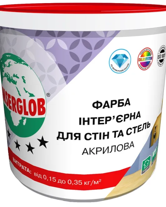 Фарба інтер'єрна для стін та стель акрилова ANSERGLOB (14 кг) Фарба інтер'єрна для стін та стель акрилова ANSERGLOB (14 кг)