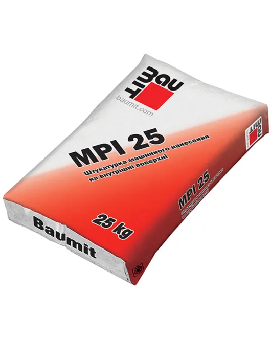 МПІ 25 (25 кг) Вапняно-цементна машинна штукатурка BAUMIT МПІ 25 (25 кг) Вапняно-цементна машинна штукатурка BAUMIT