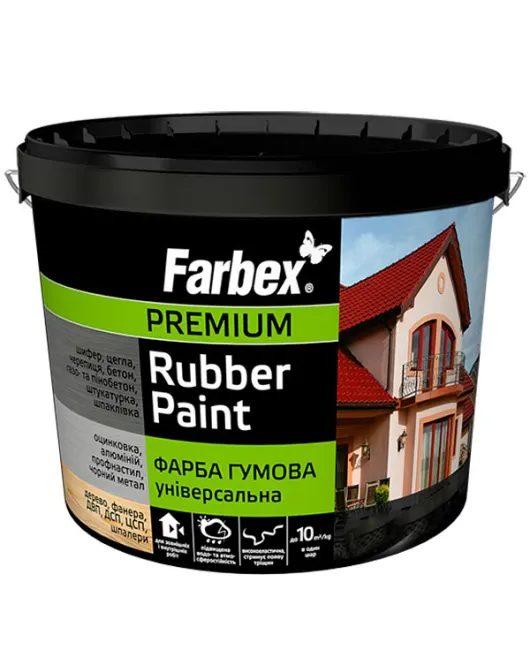 ТМ Farbex Фарба гумова універсальна графіт 6 кг ТМ Farbex Фарба гумова універсальна графіт 6 кг