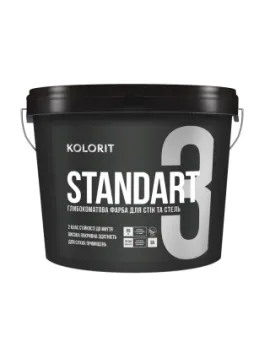 КОЛОРИТ Фарба Standart 3, база А 9л біла
