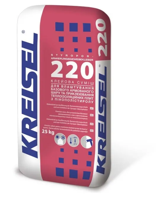 Клей для пенополистирольных плит Кreisel 220 STYRLEP (25кг) Клей для пенополистирольных плит Кreisel 220 STYRLEP (25кг)