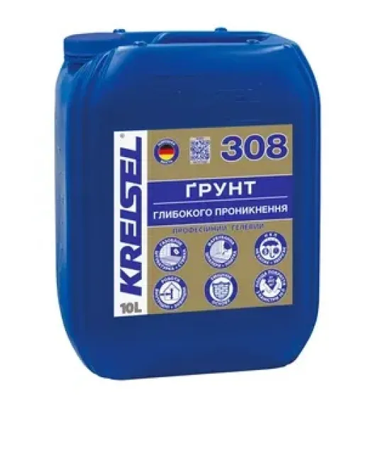 308 Грунт гелевий глибокого проникнення професійний (10 л.) 308 Грунт гелевий глибокого проникнення професійний (10 л.)