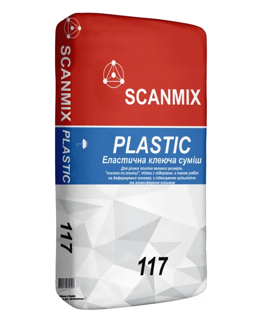 117 SCANMIX PLASTIC FLEXIBLE Клей для плитки еластичний (25кг) 117 SCANMIX PLASTIC FLEXIBLE Клей для плитки еластичний (25кг)