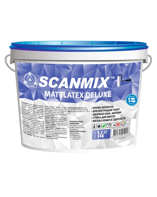 Scanmix Фарба латексна "Mattlatex Deluxe" (14кг) Scanmix Фарба латексна "Mattlatex Deluxe" (14кг)
