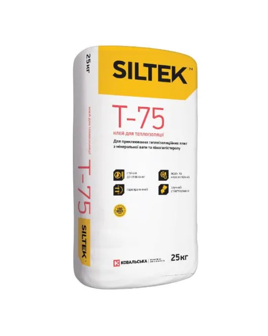 Клей для теплоізоляції Т-75 Siltek (25 кг) Клей для теплоізоляції Т-75 Siltek (25 кг)