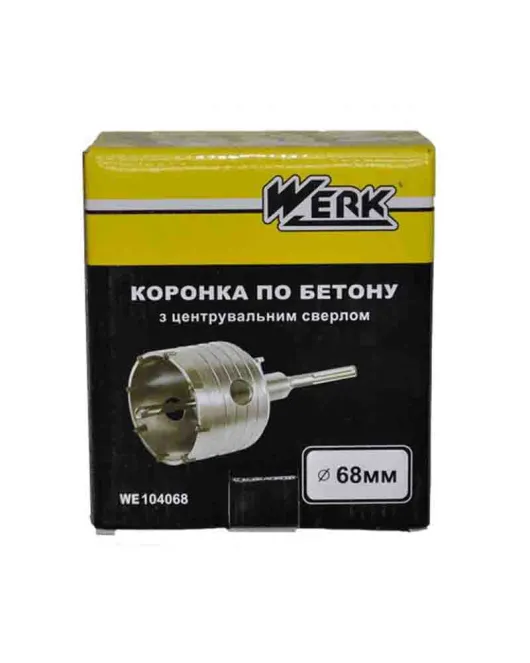 Коронка 68мм SDS-plus із центруючим свердлом 07х110мм Werk