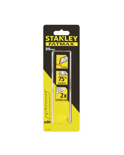 Леза ножа STANLEY сегментовані 25мм 20шт Леза ножа STANLEY сегментовані 25мм 20шт
