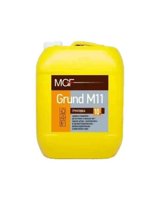 Грунтовка глубокопроникающая для внутренних и наружных работ MGF Grunt M11, 10 л, прозрачный Грунтовка глубокопроникающая для внутренних и наружных работ MGF Grunt M11, 10 л, прозрачный