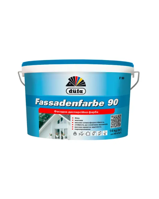 Фарба фасадна Dufa Fassadenfarbe F90, 14 кг білий, матовий Фарба фасадна Dufa Fassadenfarbe F90, 14 кг білий, матовий