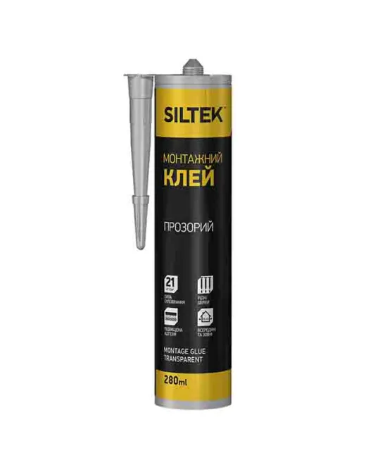 Клей монтажний Siltek Рідкі прозорі цвяхи 280 мл Клей монтажний Siltek Рідкі прозорі цвяхи 280 мл