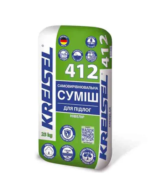 Вирівнювальна суміш для підлоги Kreisel 412, 25 кг Вирівнювальна суміш для підлоги Kreisel 412, 25 кг